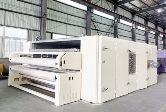 Electrical heating hot air through bonding oven for mattress padding and interlayer wadding